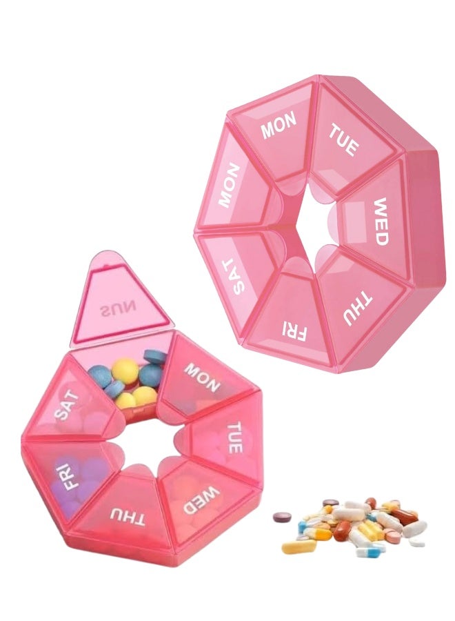 Weekly Pill Box 2-Pack – Portable Organizer for Vitamins, Supplements, Pills & Fish Oil – Seven-Day Medicine Storage, Easy Access, Ideal for Home & Travel - Image 1